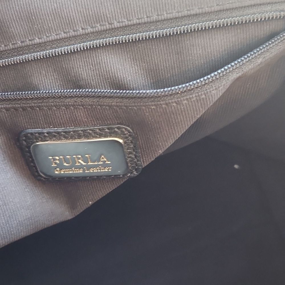Furla Black and Beige Leather Tote Bag - Picture 6 of 7